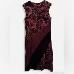 Vintage Studio Ease burgundy velvet midi dress. Sz 14